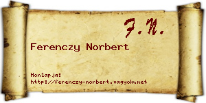 Ferenczy Norbert névjegykártya